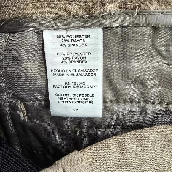 Daisy Fuentes Petites Tan Khaki Wide Leg Pants Size 0P - Picture 7 of 7